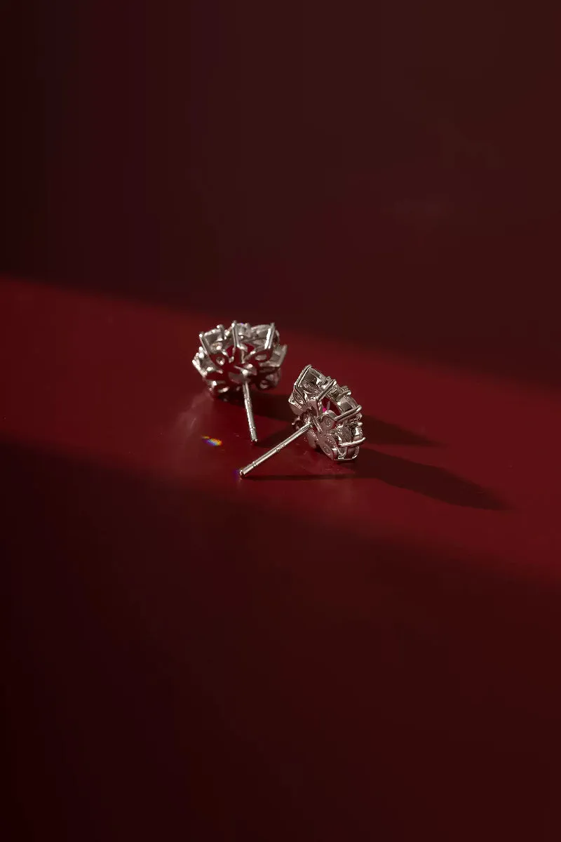 Lab Grown Diamond Flower Cluster Stud Earrings
