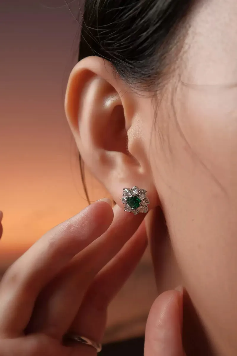 Lab Grown Diamond Flower Cluster Stud Earrings