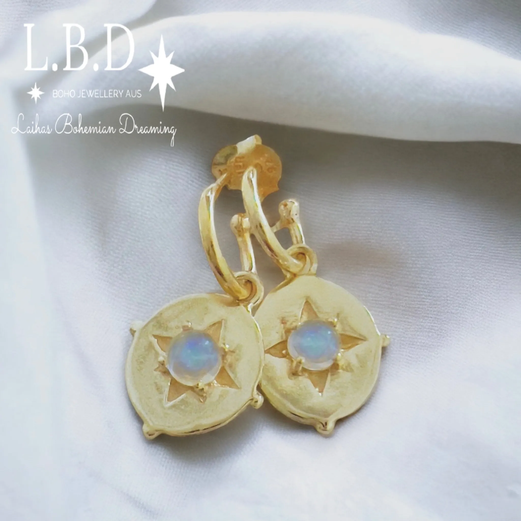 Laihas Hope & Guiding Light Gold Moonstone Hoop Earrings