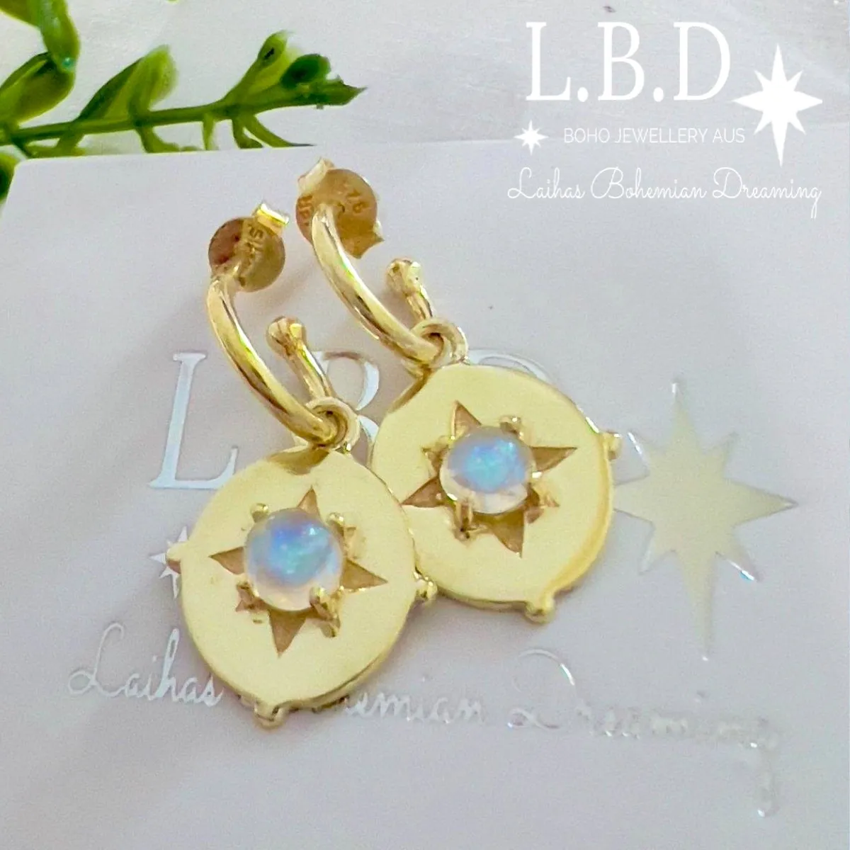Laihas Hope & Guiding Light Gold Moonstone Hoop Earrings
