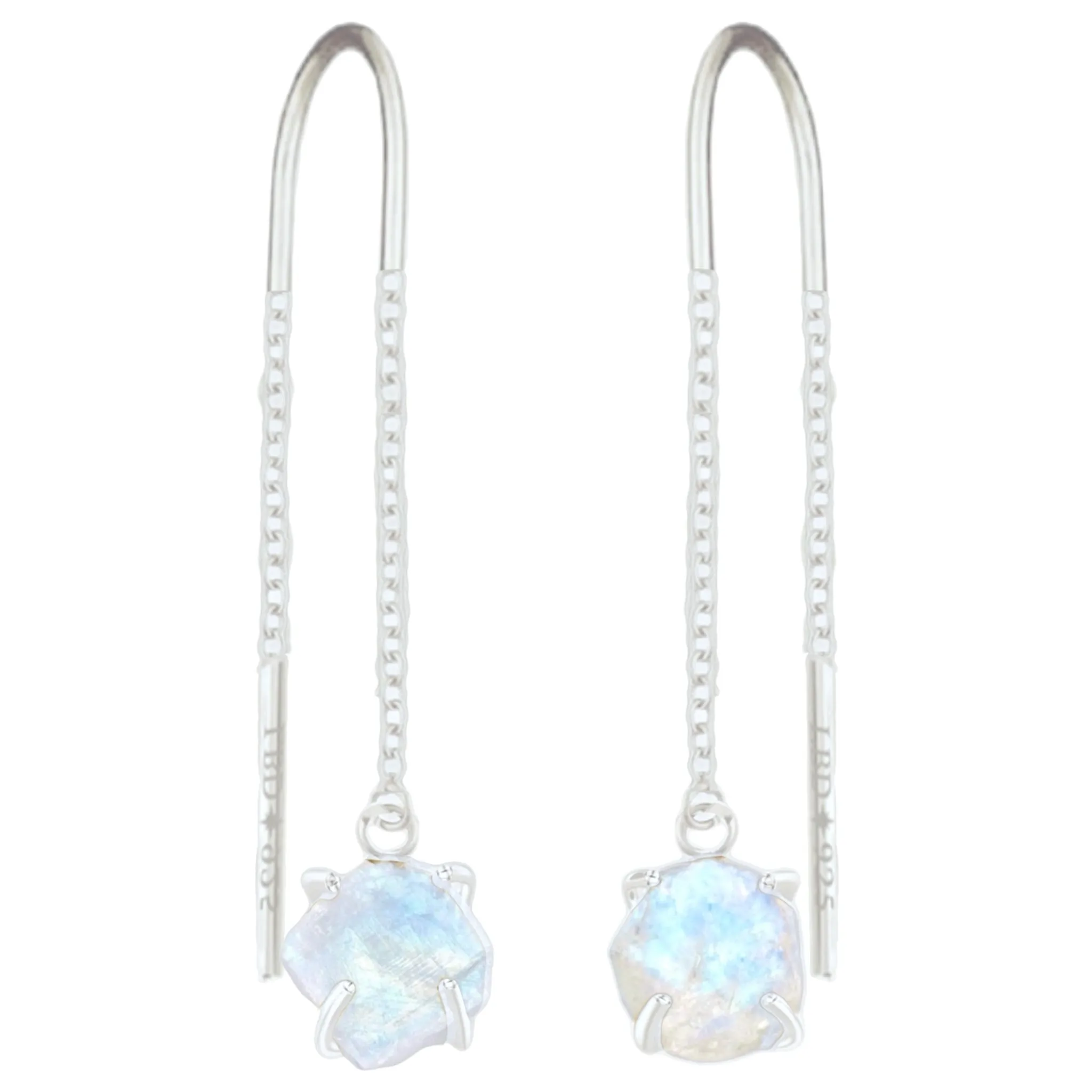 Laihas Raw Moonstone Threader Earrings