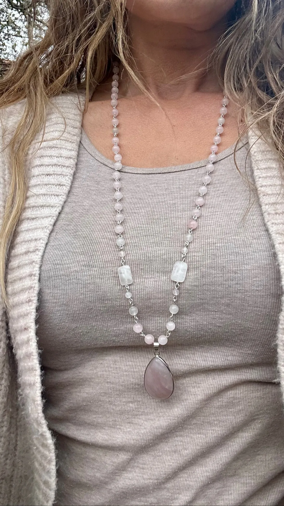 Lavender Quartz Wire Necklace