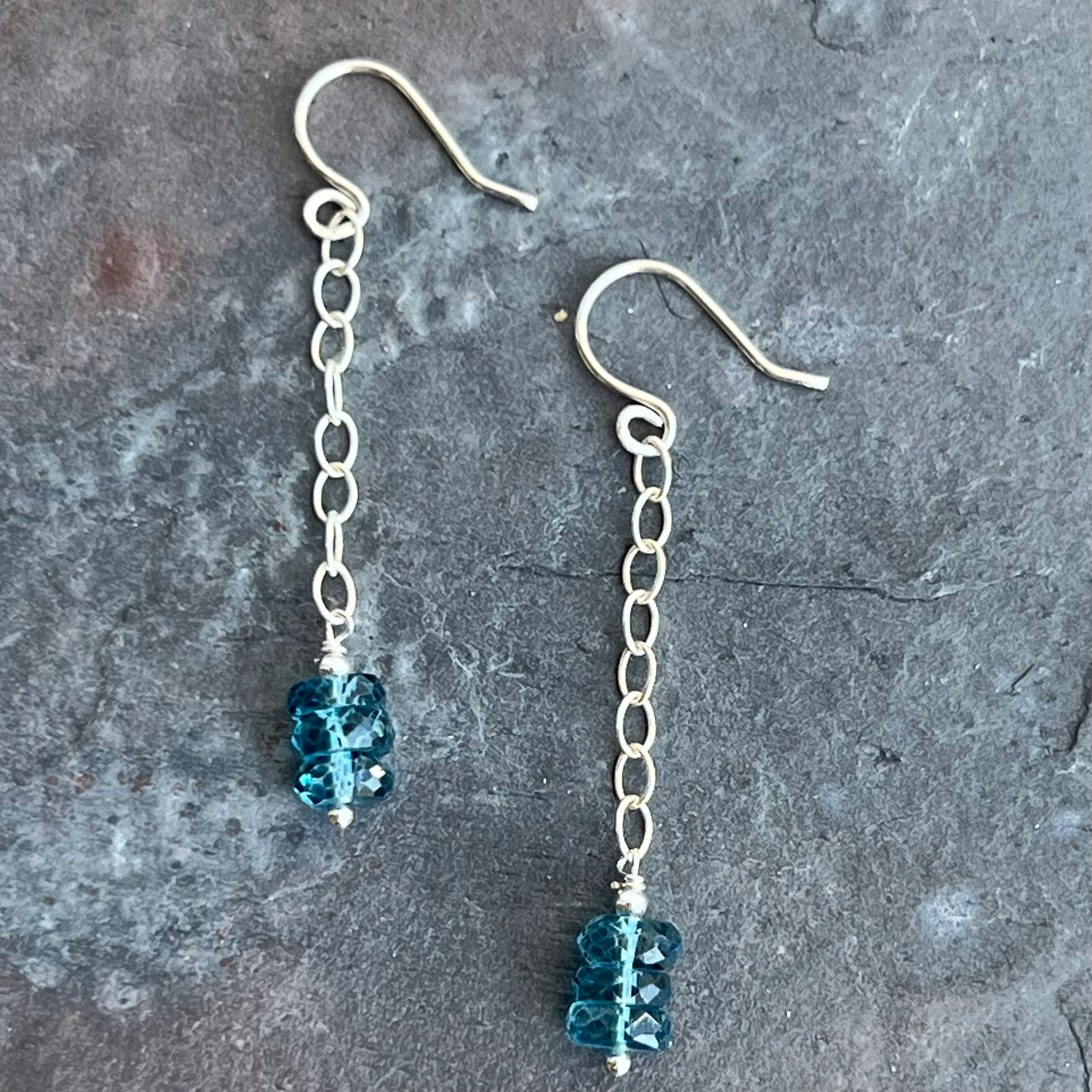 London Blue Topaz Rain Chain Earrings