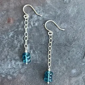 London Blue Topaz Rain Chain Earrings