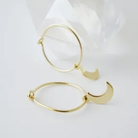 Magic Charm Moon Hoops