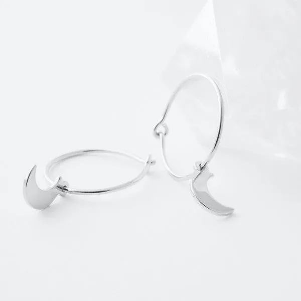 Magic Charm Moon Hoops
