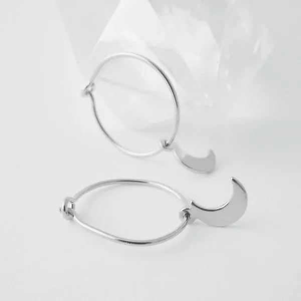 Magic Charm Moon Hoops