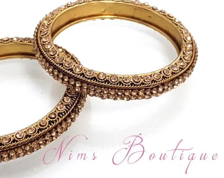 Maharani Gold Stone Pair of Bangles