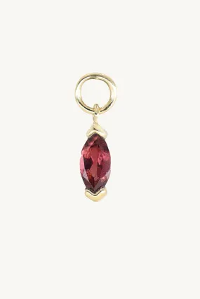 Marquise Rhodolite Gold Charm
