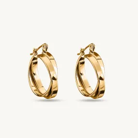 Minimalist double Layered Gold Hoops