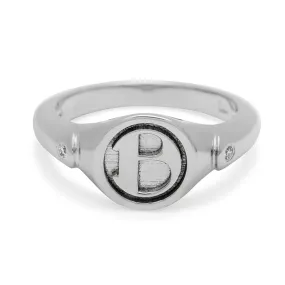 Monogrammed B Signet Ring - Sterling Silver