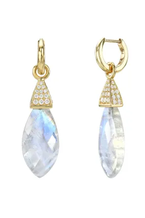 Moondance Huggie Diamond Drop Earrings