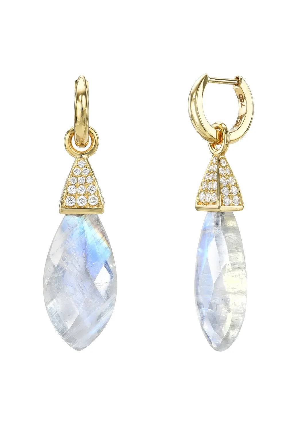 Moondance Huggie Diamond Drop Earrings