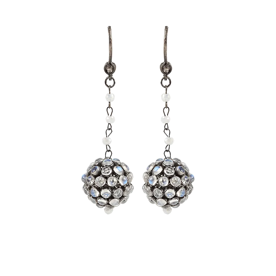 Moonstone Ball Drop Earrings
