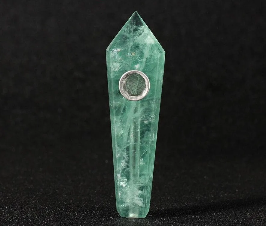 Natural Quartz Crystal Smoking Point Pipe