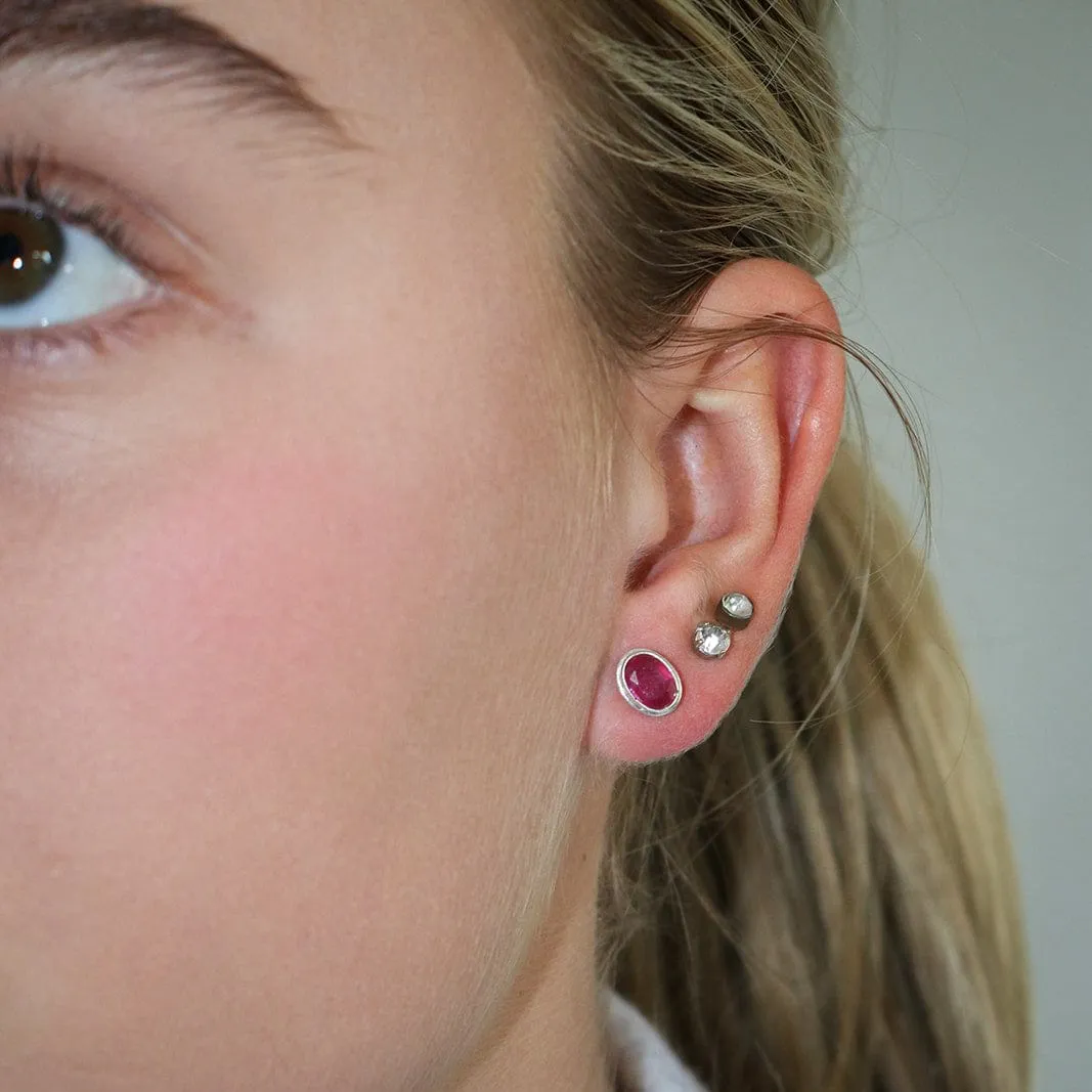 Natural Ruby Stud Earrings
