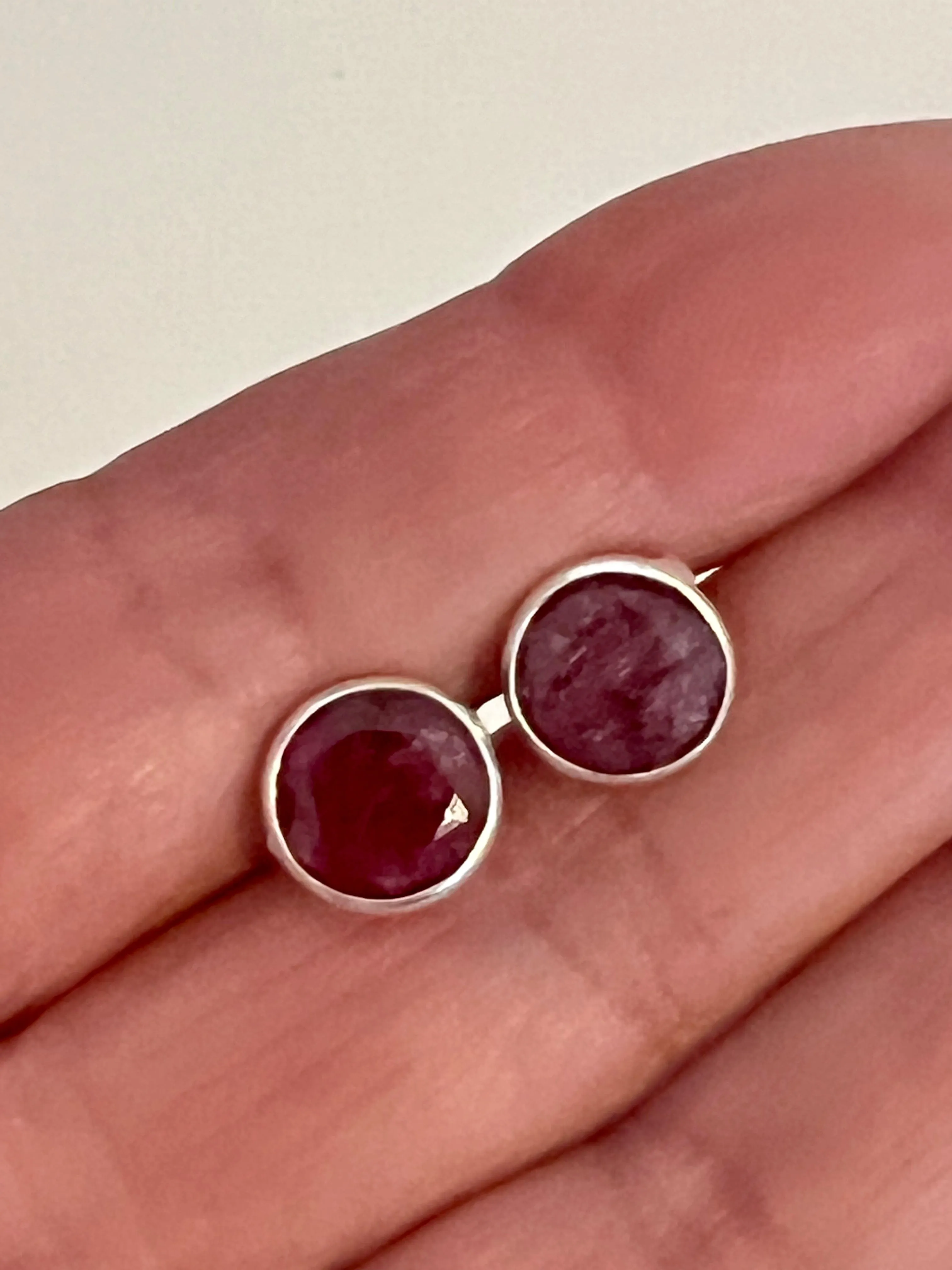 Natural Ruby Stud Earrings