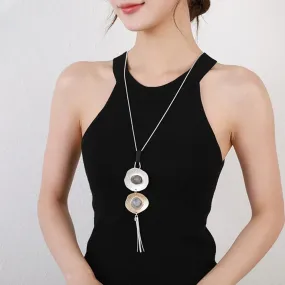 New Fashion Geometric Necklace for Women Trendy Long Collar Chains Pendants