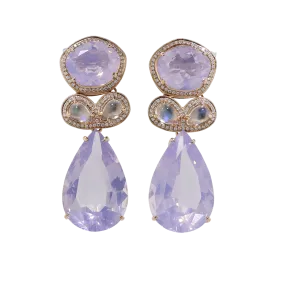 One Of A Kind Lavendar Quartz Earrings