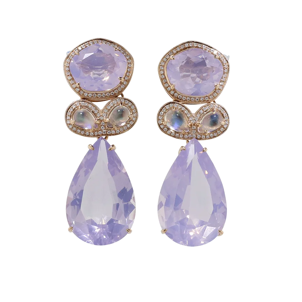One Of A Kind Lavendar Quartz Earrings