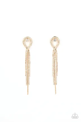 Paparazzi Earring ~ Luxury Lasso - Gold