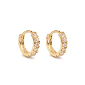 Pave Huggie Earrings 14K