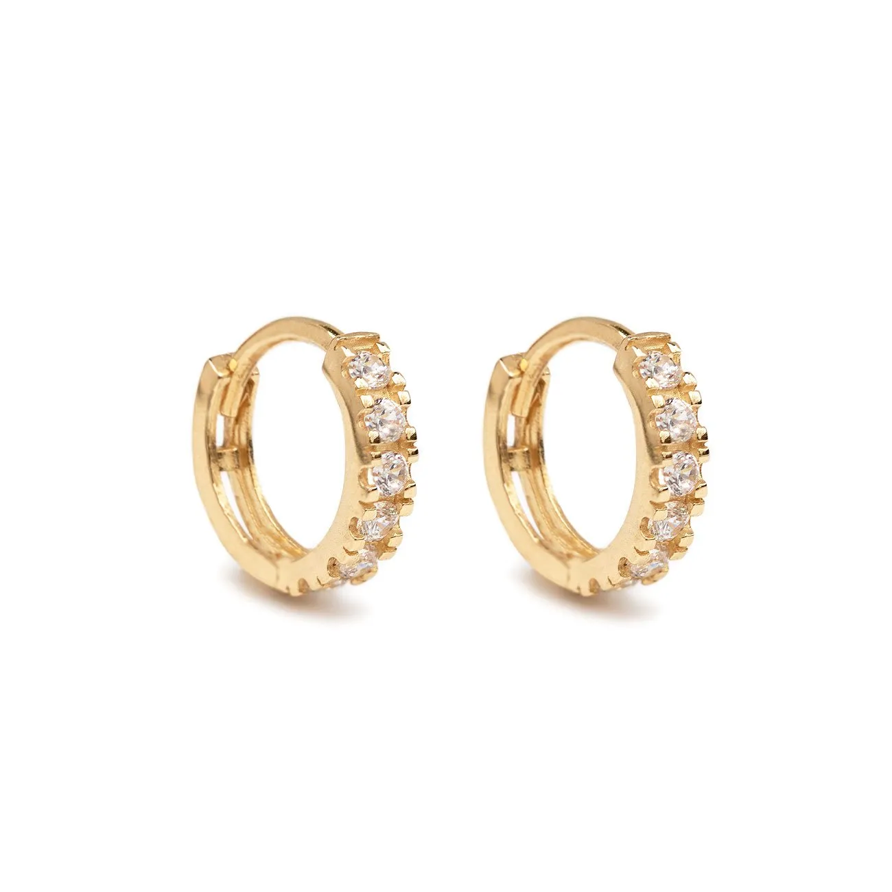 Pave Huggie Earrings 14K