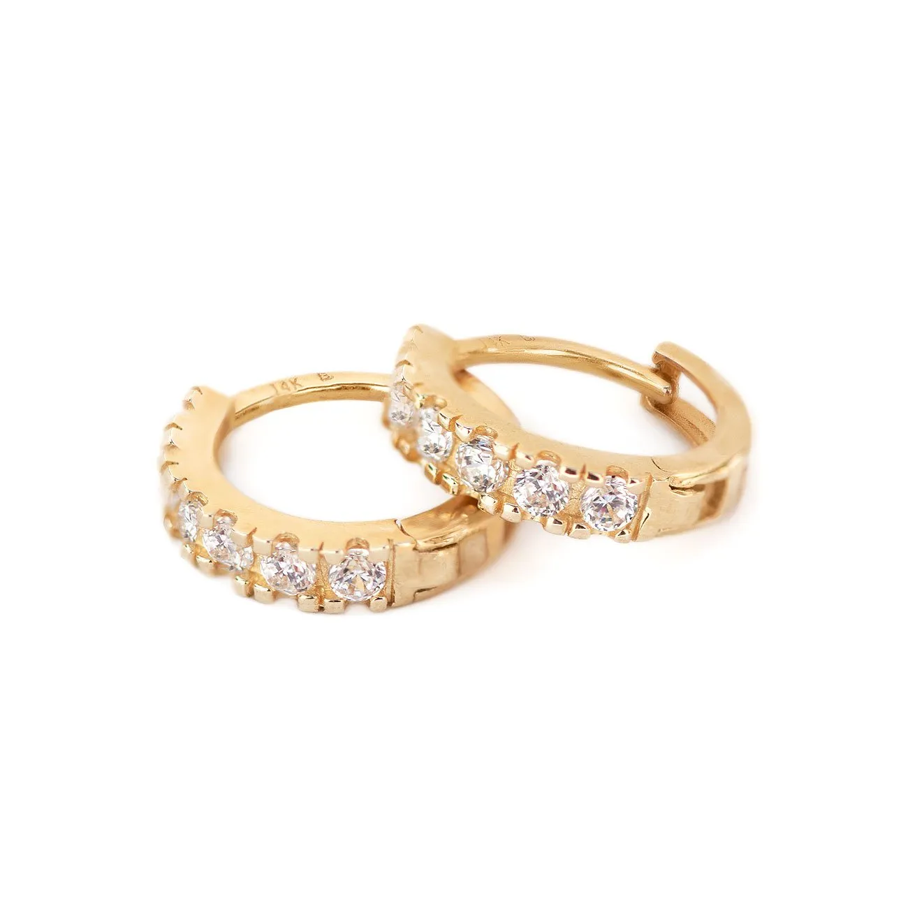 Pave Huggie Earrings 14K