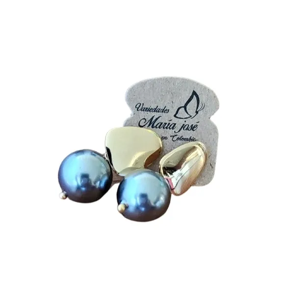 Pearl Earrings- Brass Coated