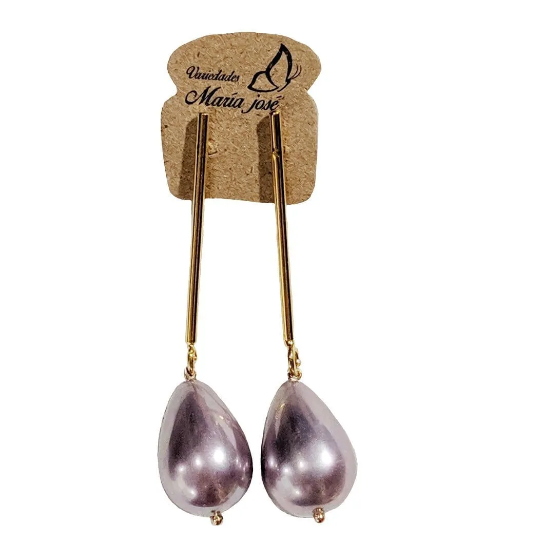 Pearl Earrings- Brass Coated