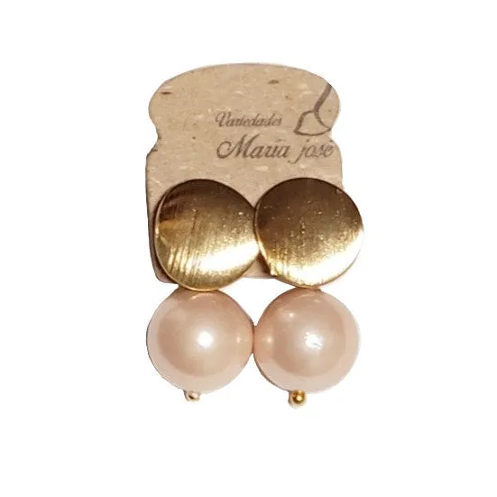 Pearl Earrings- Brass Coated