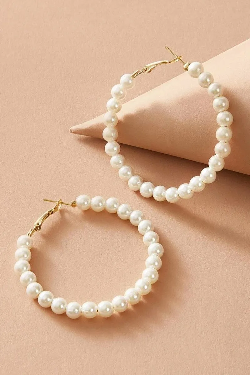 Pearl Hoop Earrings