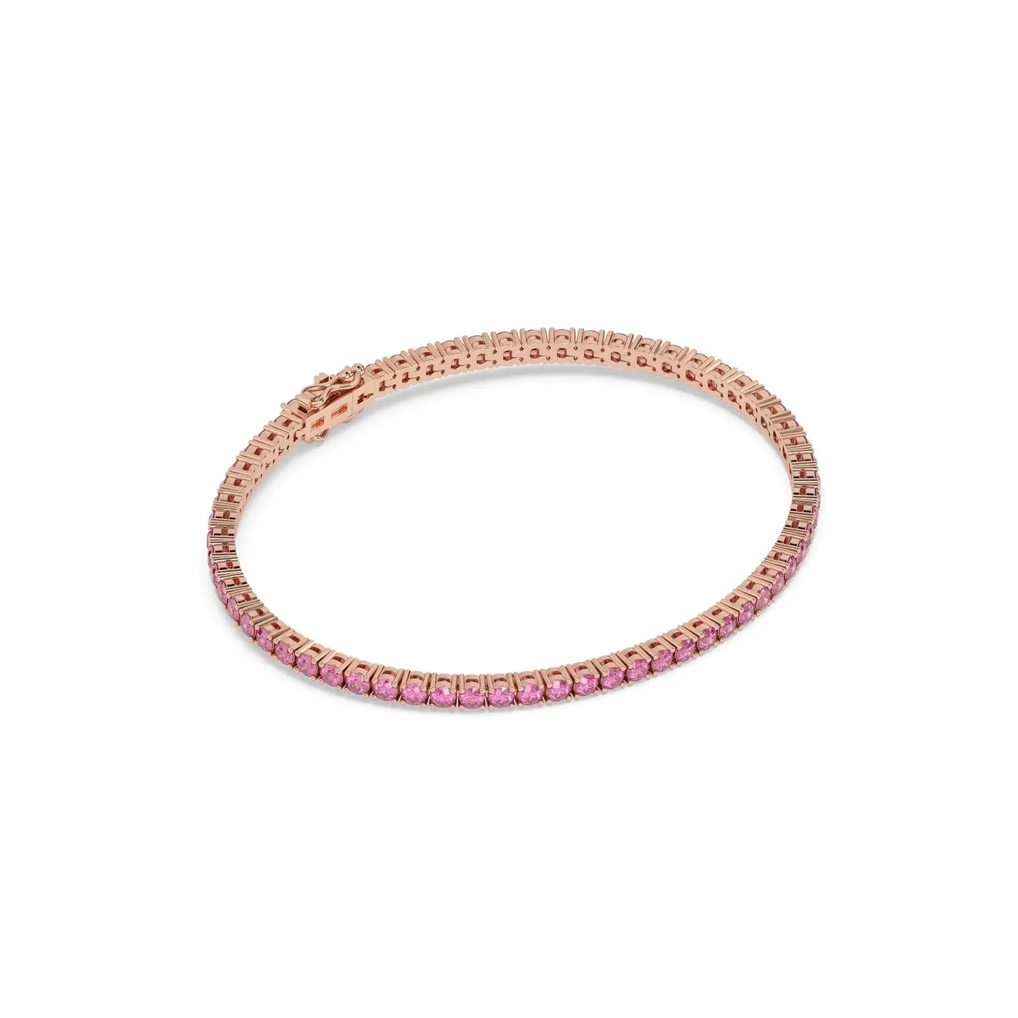 Pink Sapphire Tennis Bracelet