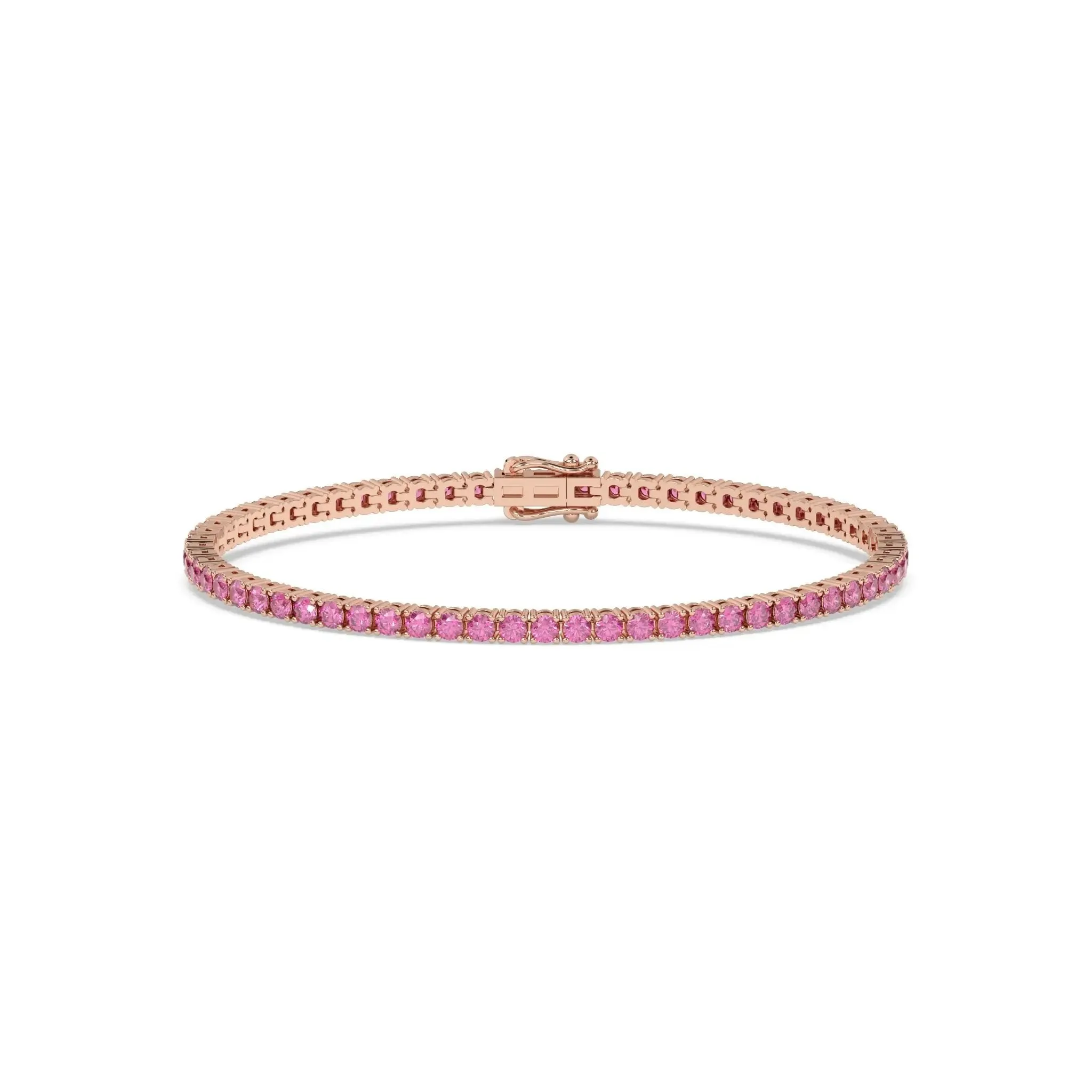 Pink Sapphire Tennis Bracelet