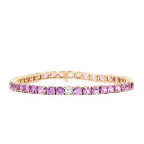 Pink Sapphire Tennis Bracelet