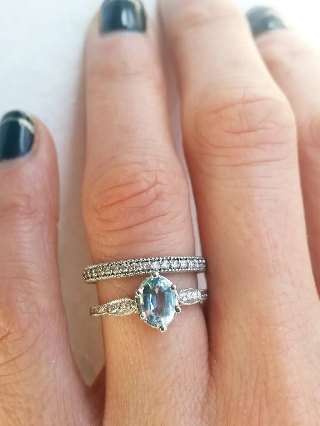 Priscilla Aquamarine & Diamond Ring