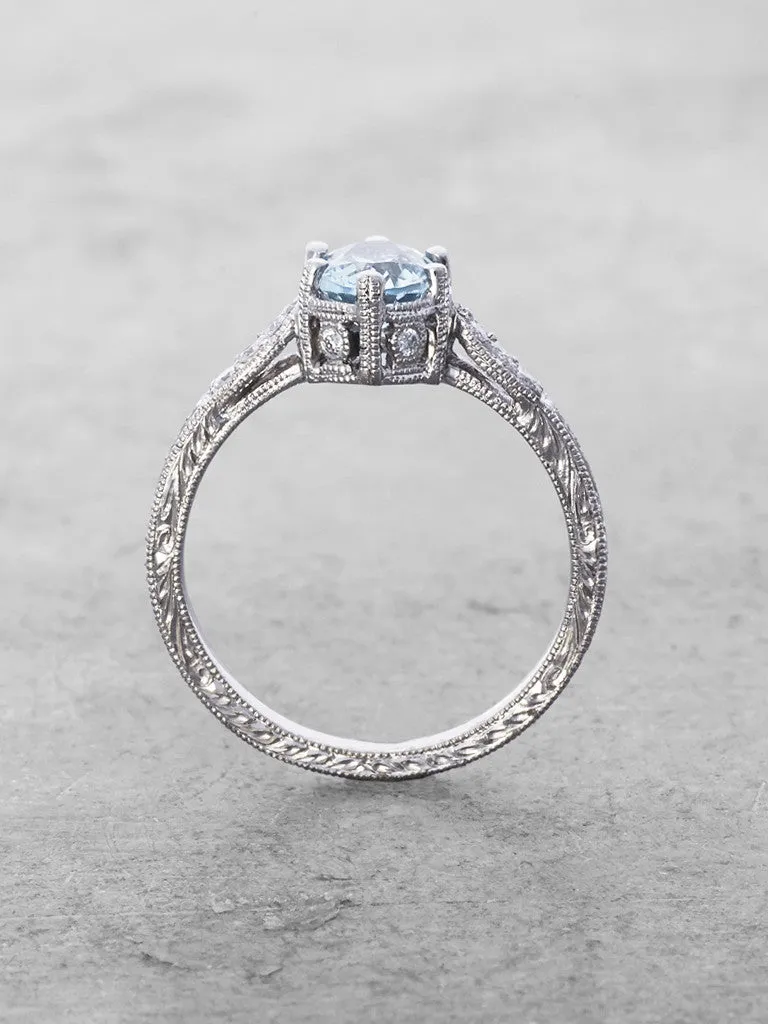 Priscilla Aquamarine & Diamond Ring