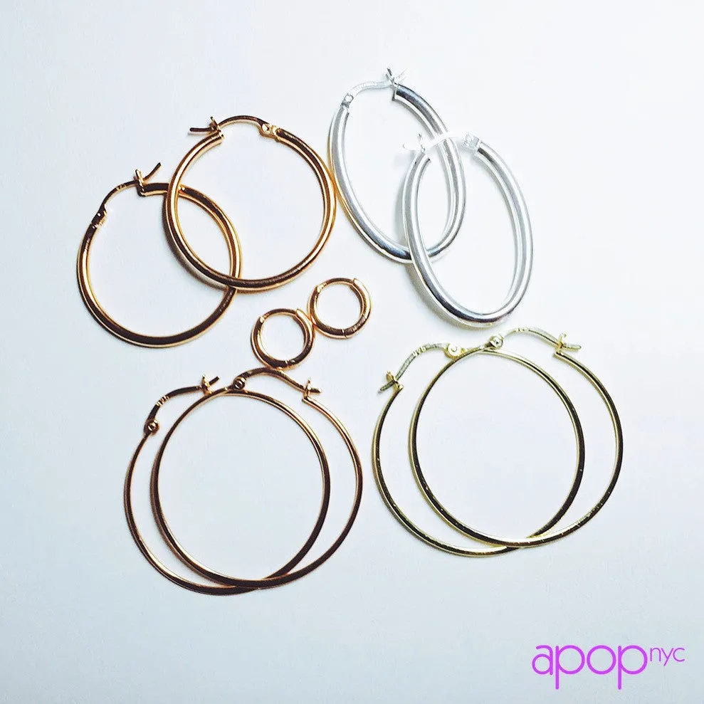 "Rosy Arches" Oval Hoop Earrings