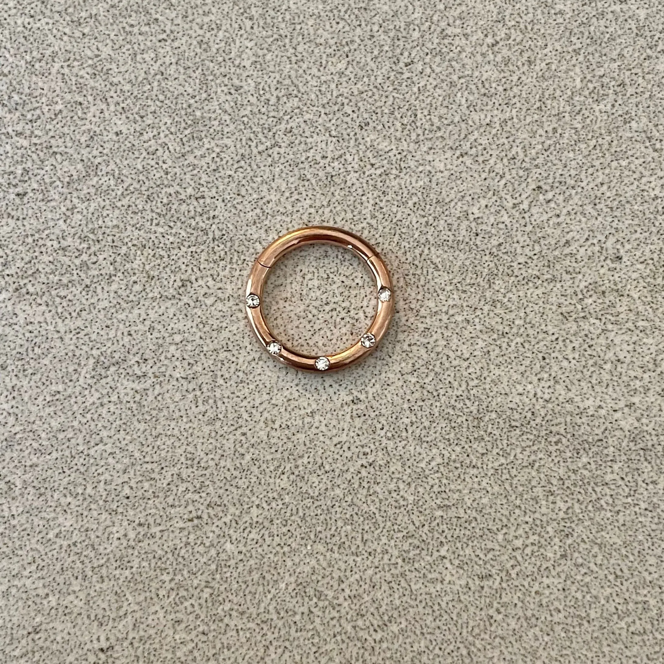 Rose Gold CZ Daith Earring (16G | 8mm or 10mm | Surgical Steel | Rose Gold, Gold, Silver, Black, or Rainbow)
