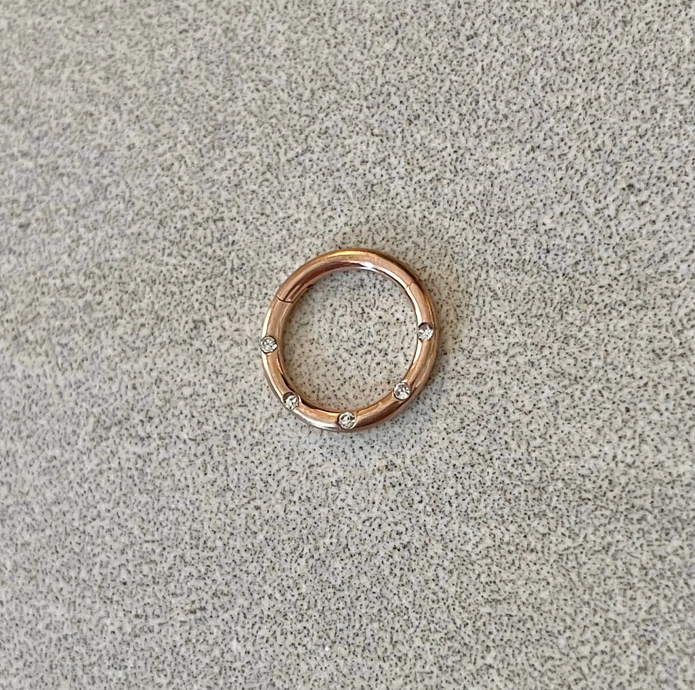 Rose Gold CZ Daith Earring (16G | 8mm or 10mm | Surgical Steel | Rose Gold, Gold, Silver, Black, or Rainbow)