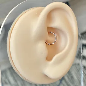 Rose Gold CZ Daith Earring (16G | 8mm or 10mm | Surgical Steel | Rose Gold, Gold, Silver, Black, or Rainbow)