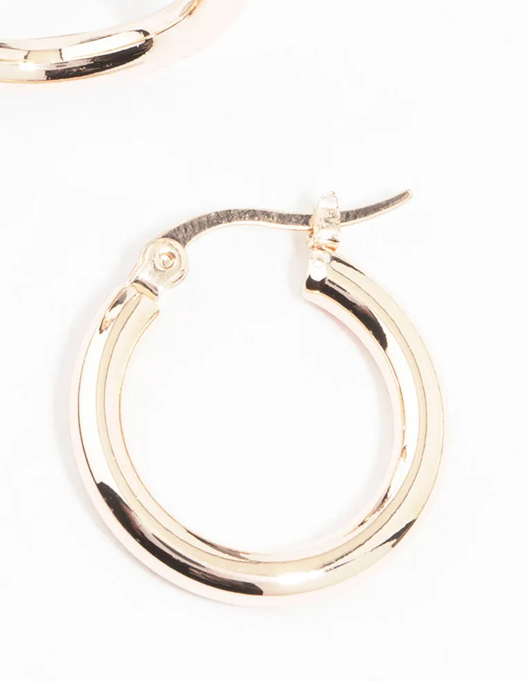 Rose Gold Plated Thin Hoop Earrings