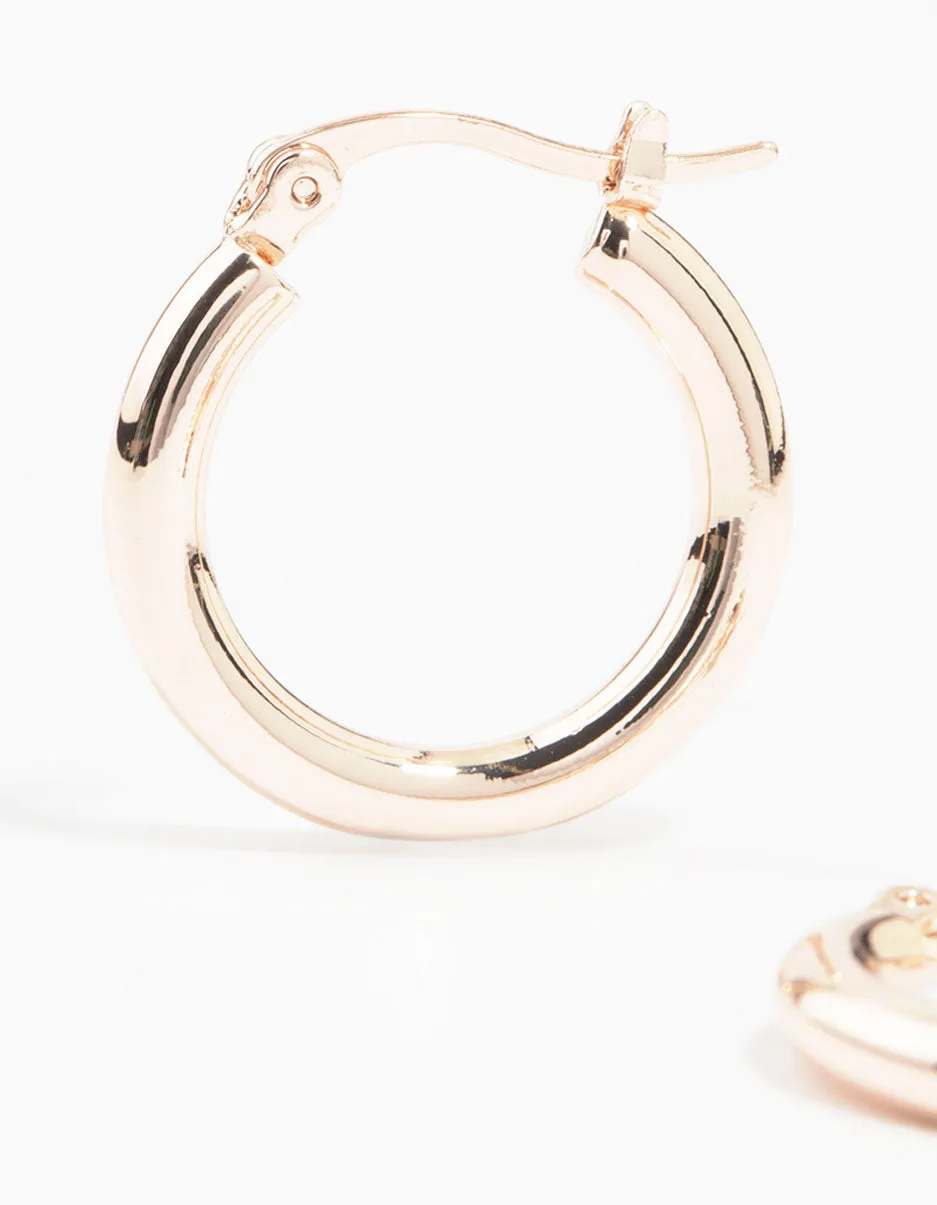 Rose Gold Plated Thin Hoop Earrings