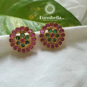 Round Ruby Kemp Studs