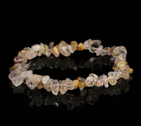 Rutilated Quartz Crystal Chip Bracelet