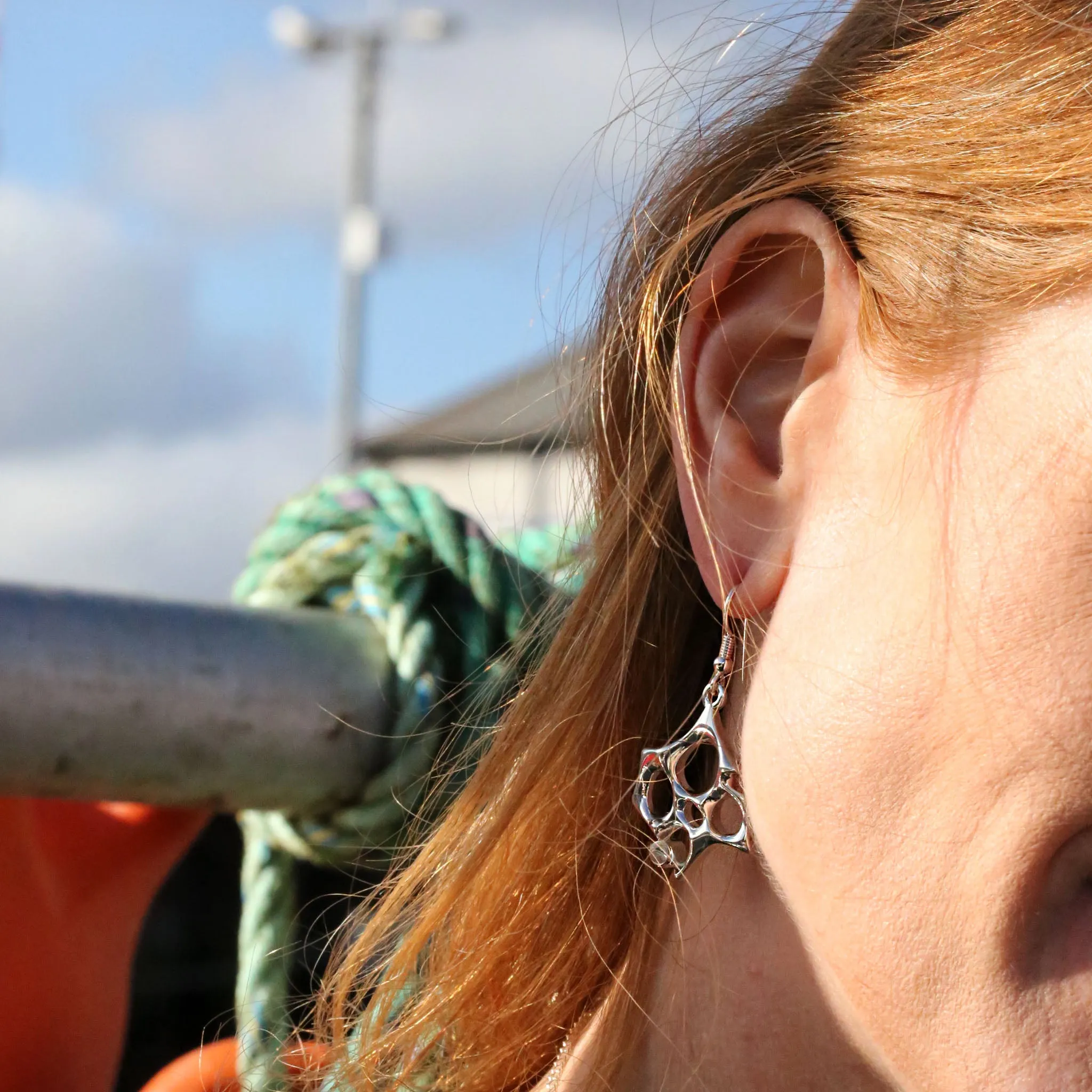 Sculpted By Time Drop Earrings with Moonstone