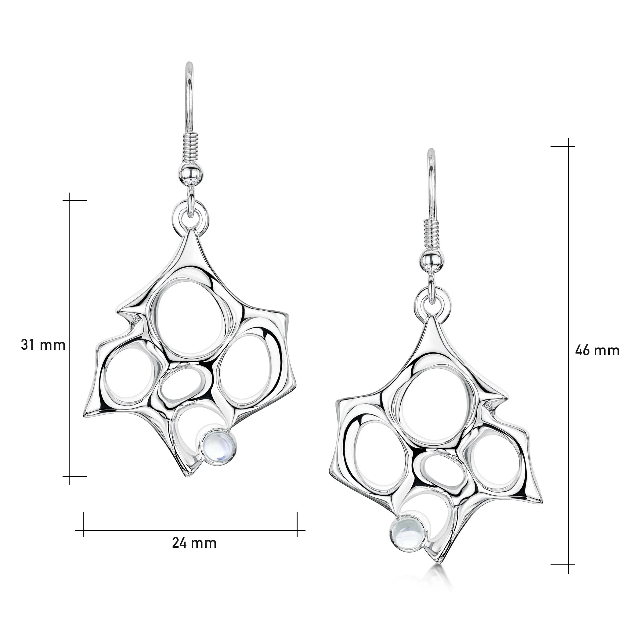 Sculpted By Time Drop Earrings with Moonstone