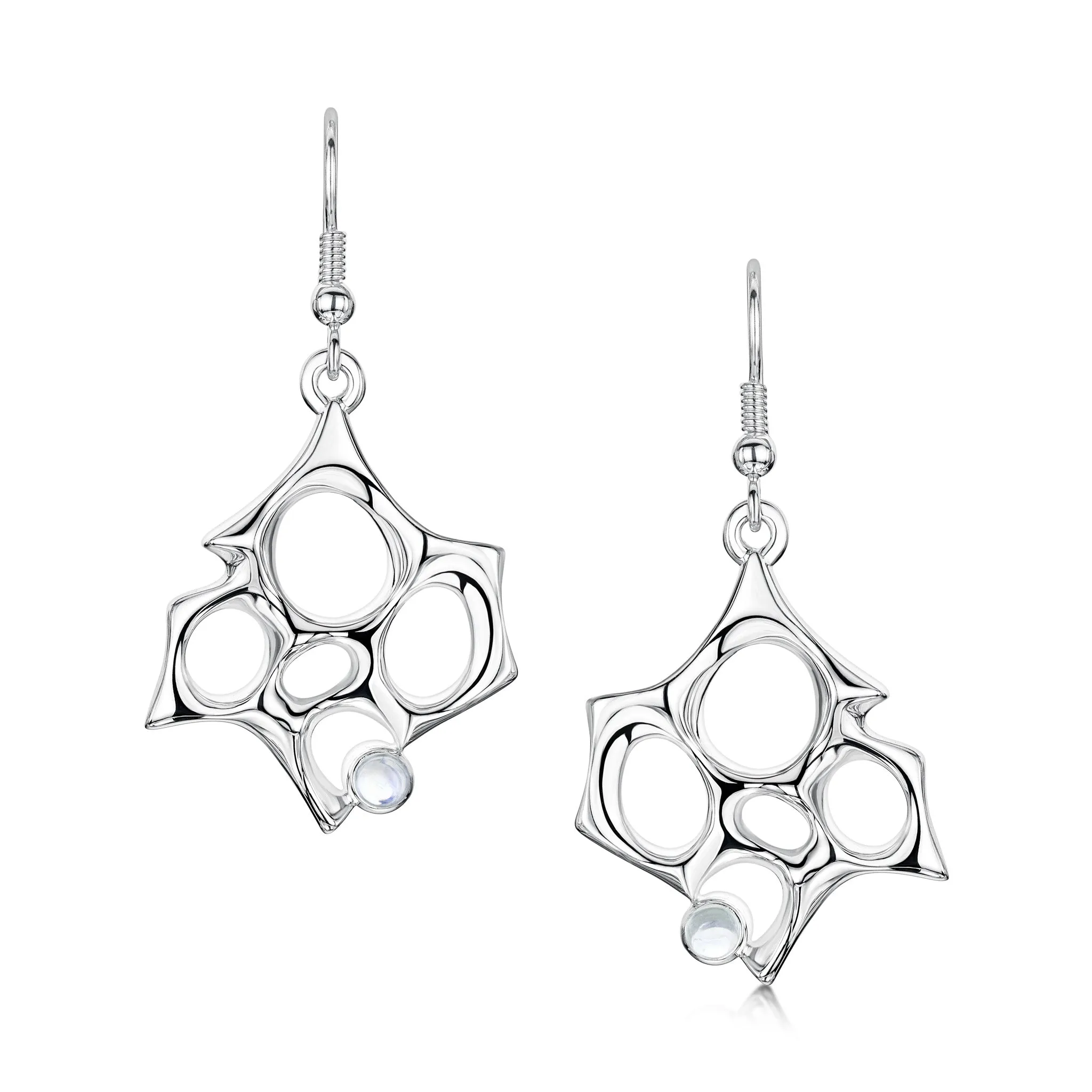 Sculpted By Time Drop Earrings with Moonstone