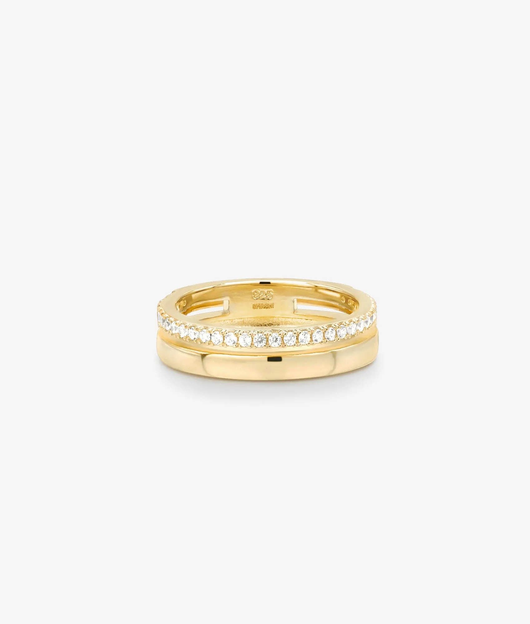 SHASHI Two Row Pave Ring