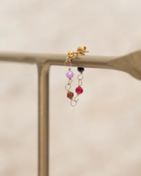 Single Hoop Stud Ruby Gold